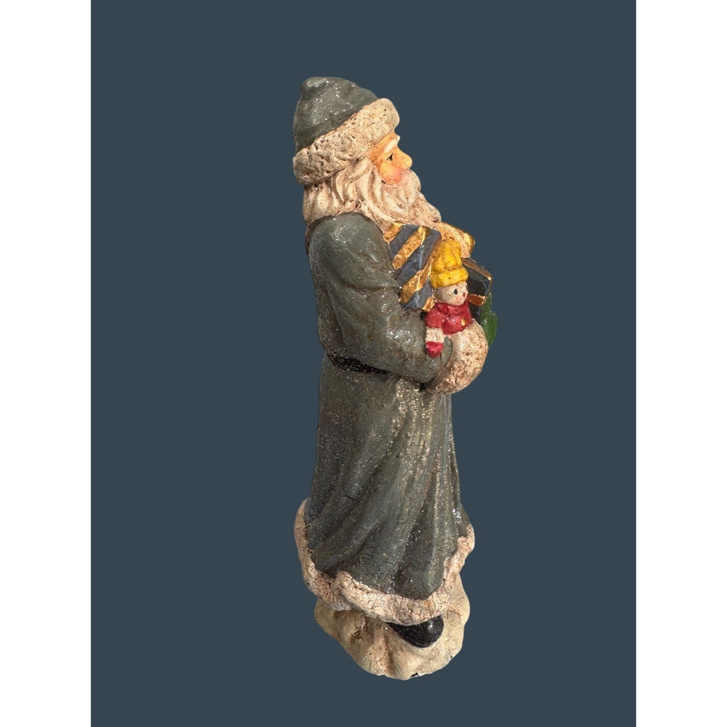 Vintage Midwest Santa Claus Figurine 12" Resin Hand-Painted Christmas Decor