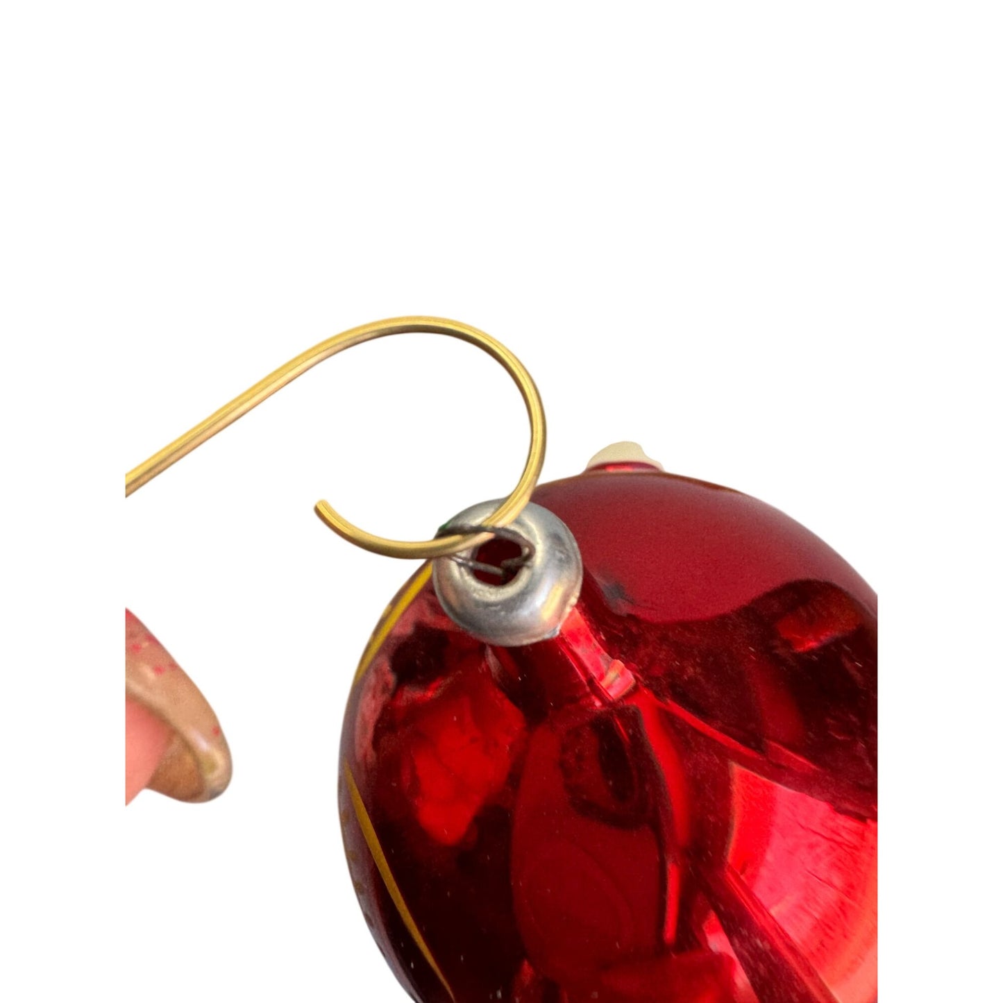 De Carlini Italy Humpty Dumpty Blown Glass Christmas Ornament Red 3 1/2" Box