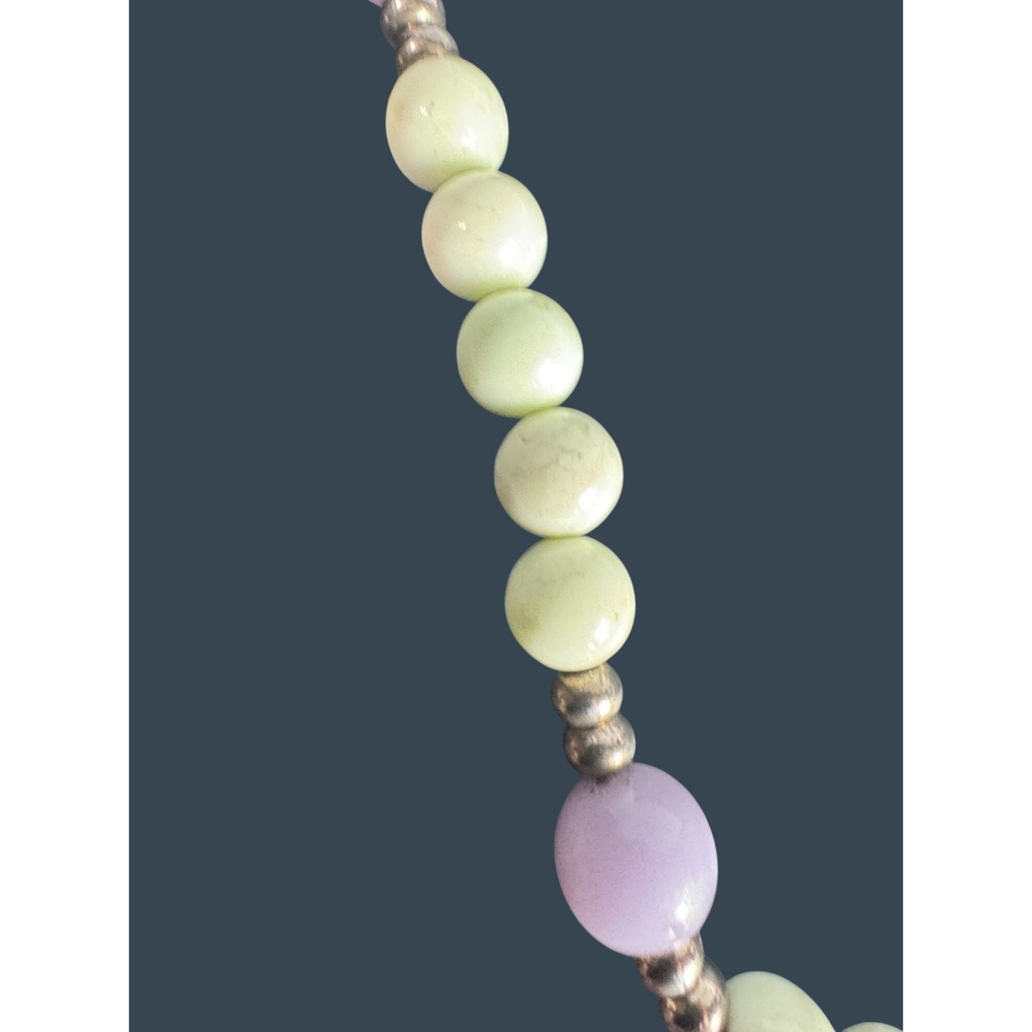 Jay King DTR Green Purple Gemstone Bead Necklace 23" 925 Sterling