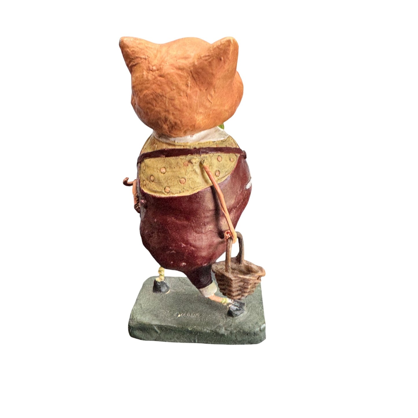 Lori Mitchell Three Little Pigs Figure Folk Art Resin Paper Pulp 6 1/4" Repair