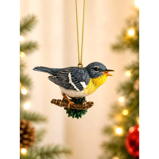 Danbury Mint Northern Parula Bird Christmas Ornament Multicolor Porcelain