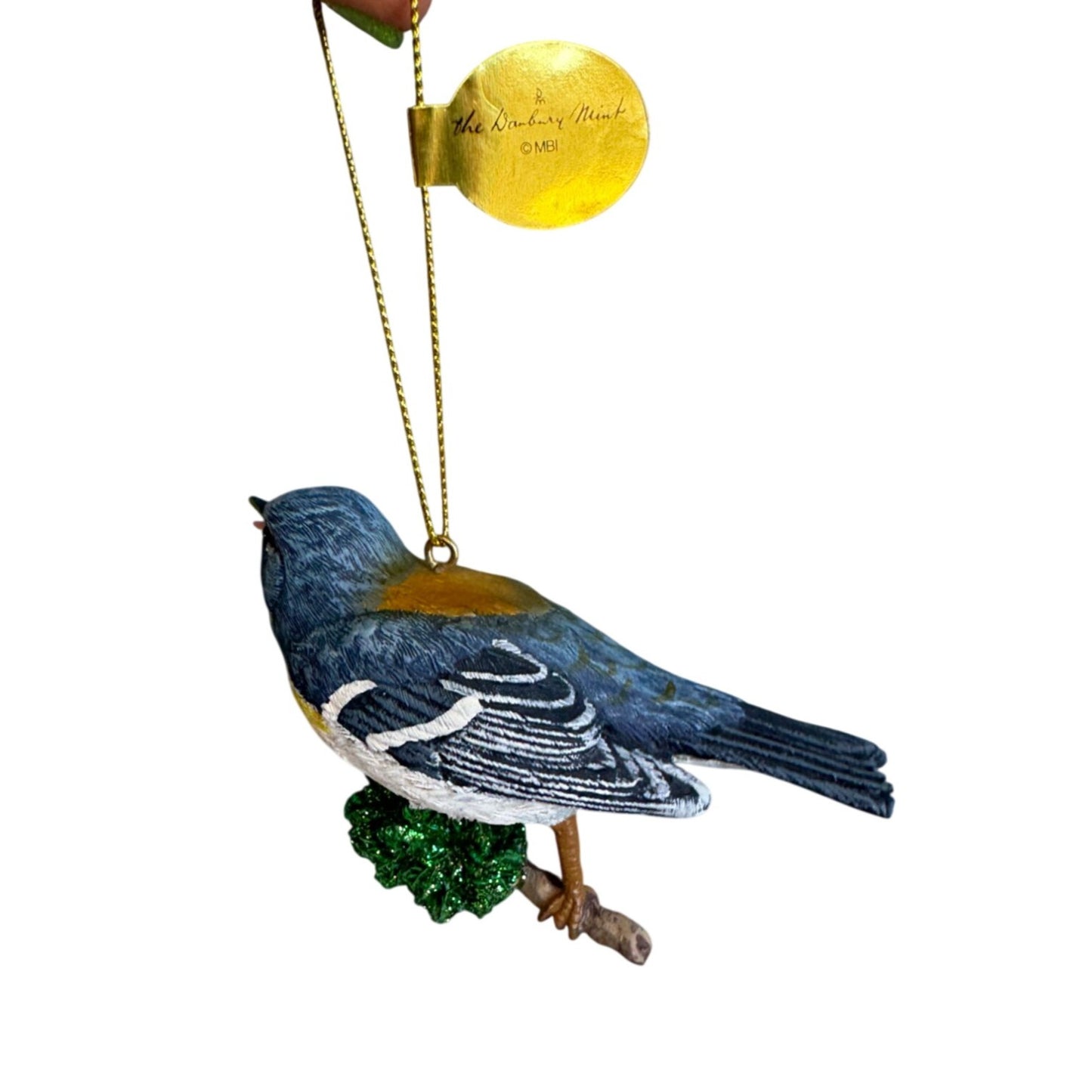 Danbury Mint Northern Parula Bird Christmas Ornament Multicolor Porcelain