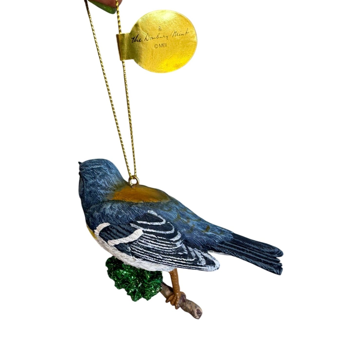 Danbury Mint Northern Parula Bird Christmas Ornament Multicolor Porcelain
