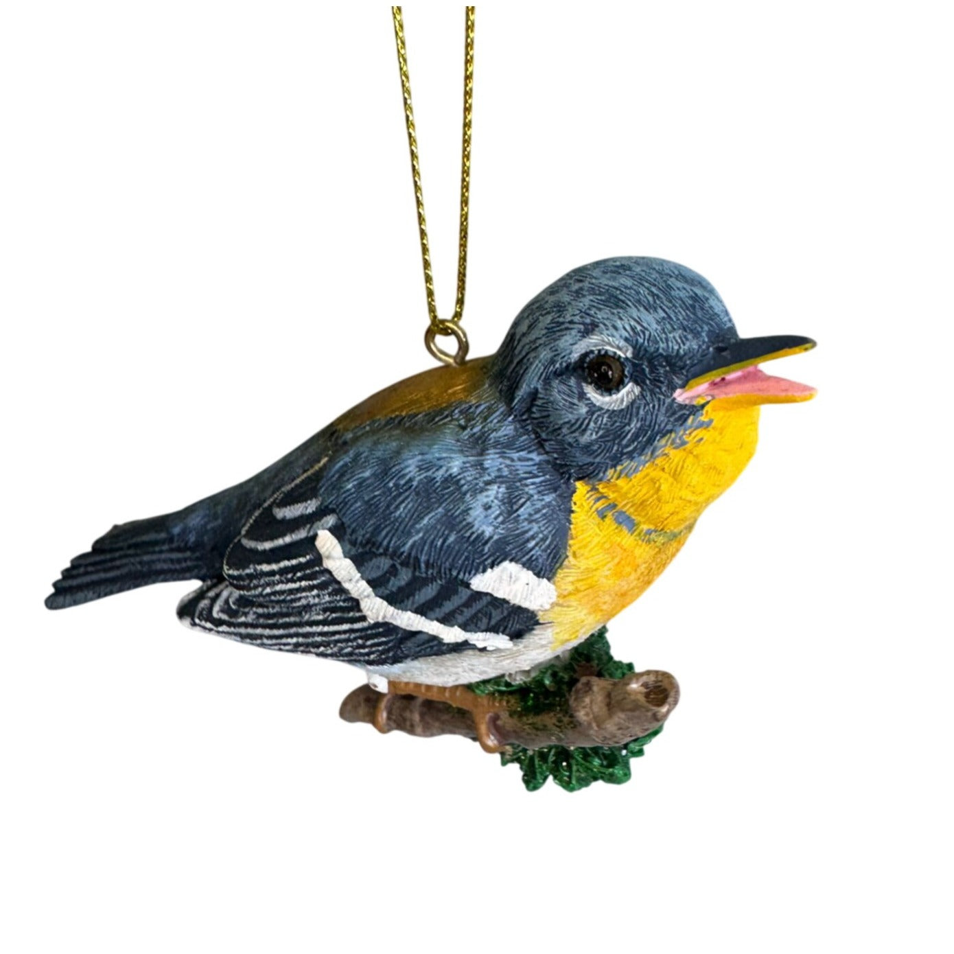 Danbury Mint Northern Parula Bird Christmas Ornament Multicolor Porcelain
