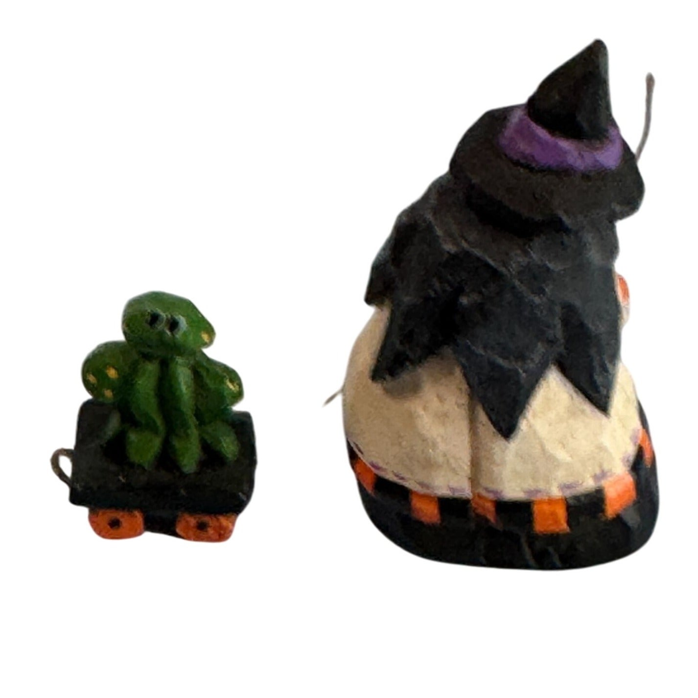 Eddie Walker Midwest Of Canon Falls Witch Figurine Pulling Frog Cart Miniature 2"