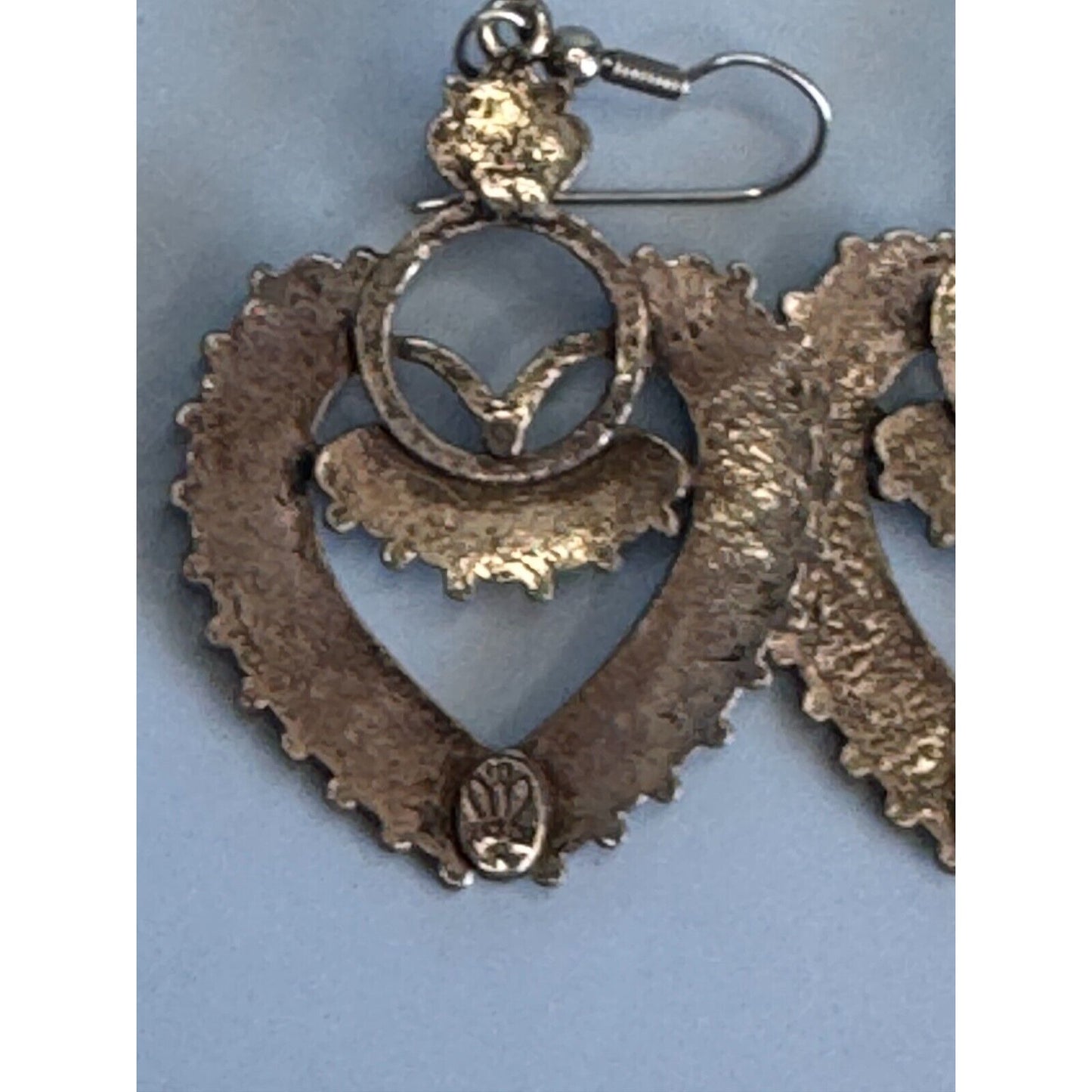 Vintage Southwestern Silver Tone Block Turquoise Earrings by Sancrest Jewelry