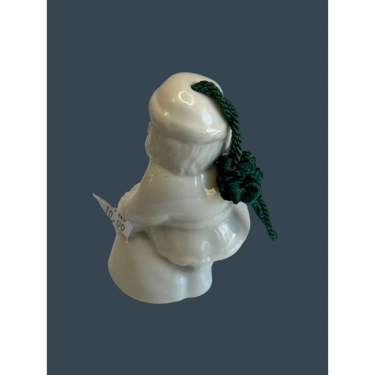 Belleek Santa Toy Bag Ornament Bell White Porcelain Shamrock  4.5" Ireland