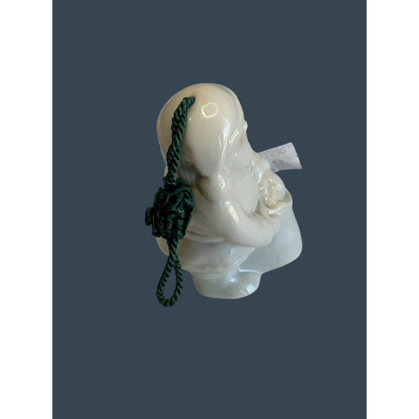 Belleek Santa Toy Bag Ornament Bell White Porcelain Shamrock  4.5" Ireland