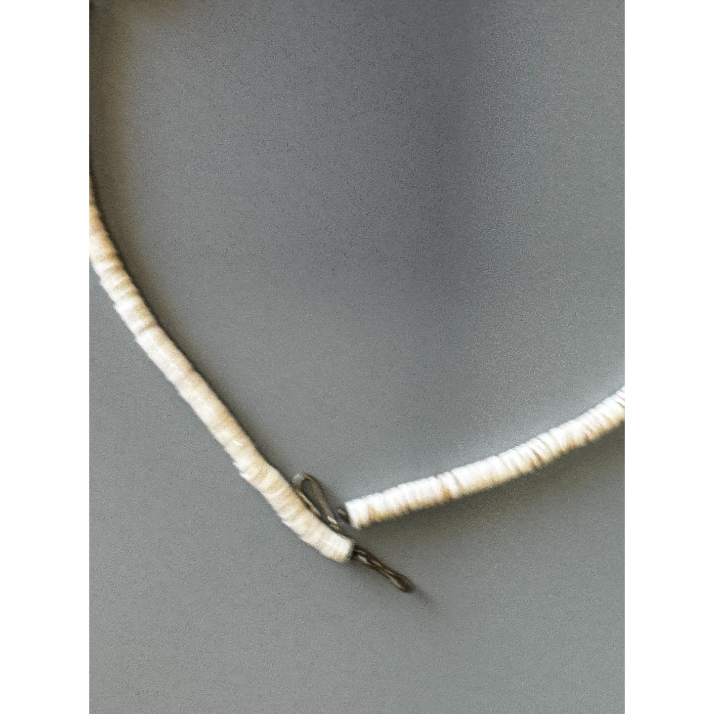 Vintage Spiny Oyster Shell Heishi Necklace w/ Black Dyed Shell Beads 17"