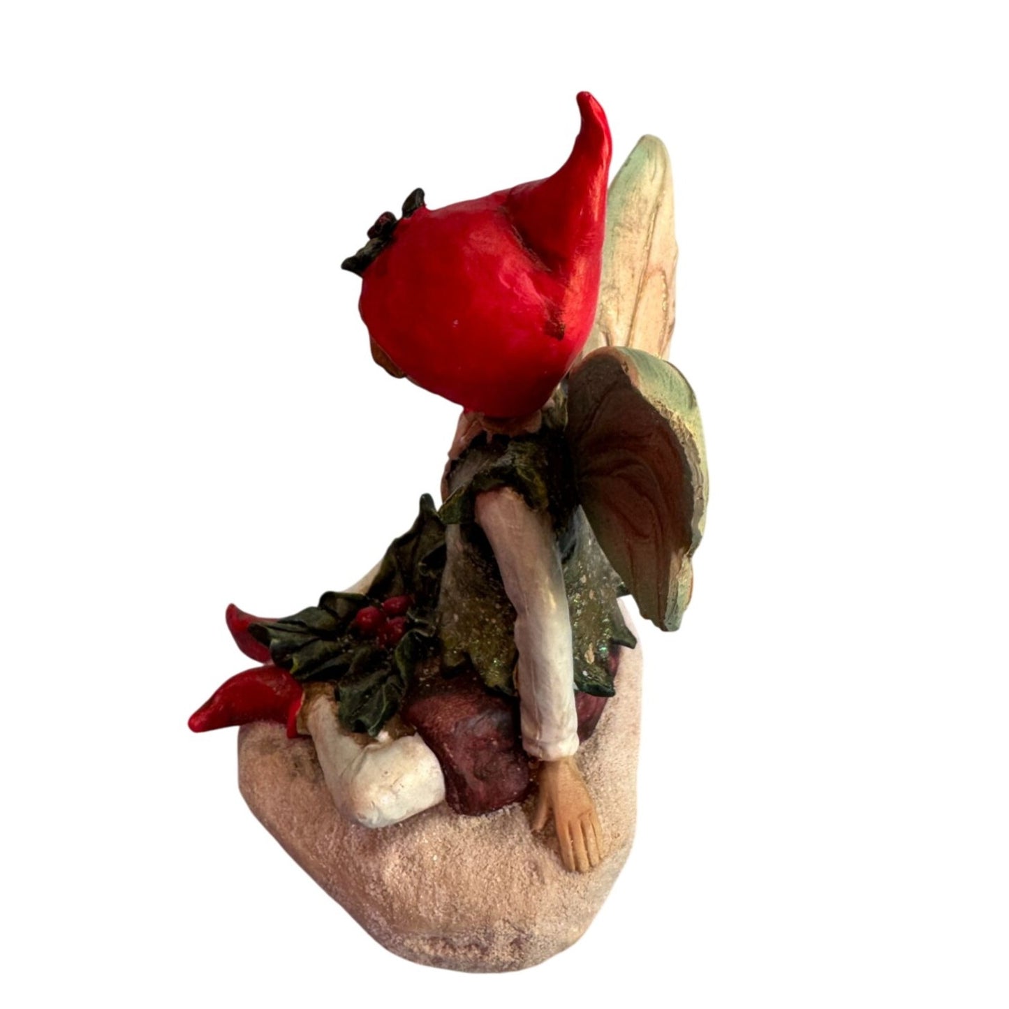 Mark Roberts Resin Fairy Elf Statue Holiday Figurine Wings Holly non-posable 8"