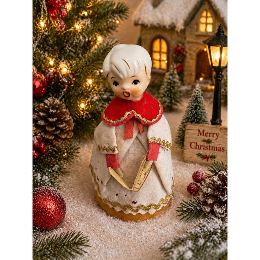 Delta Novelty Choir Angel Japan Vintage Christmas Caroler Cardboard Robe 5"
