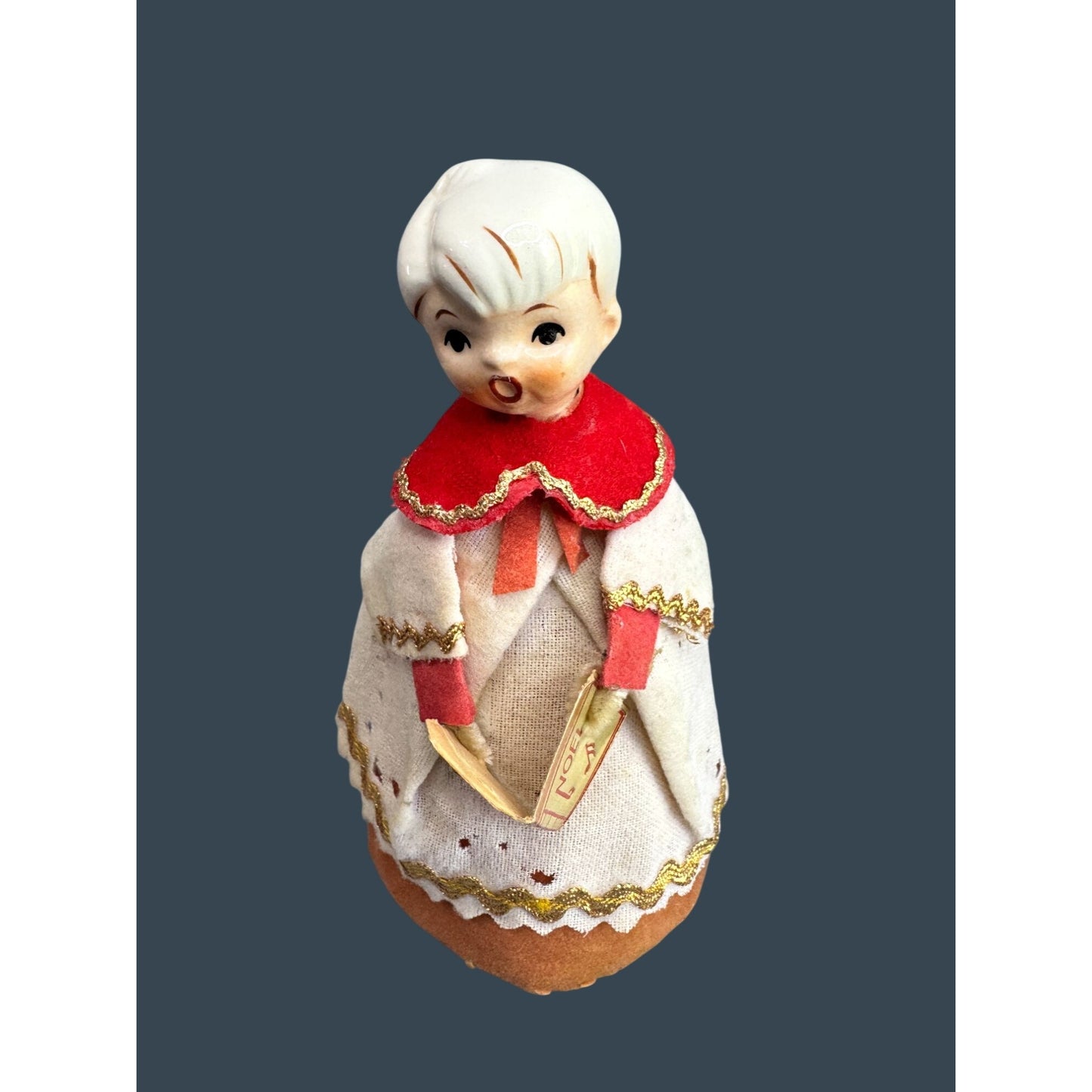 Delta Novelty Choir Angel Japan Vintage Christmas Caroler Cardboard Robe 5"