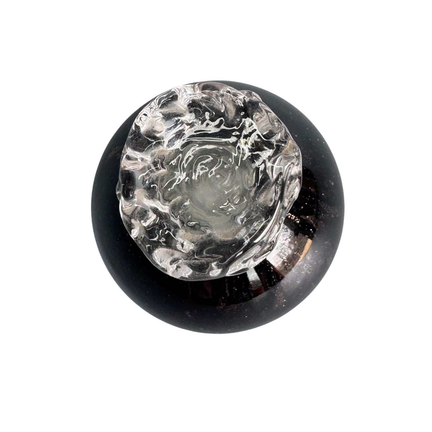 Vintage Art Glass Perfume Bottle Gold Fleck Aventurine Style 4.5" x 3" With Stopper