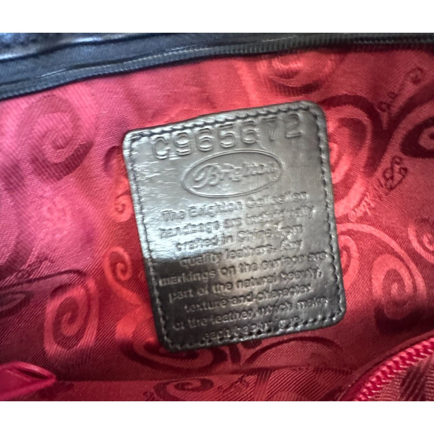 Brighton Black Croc Embossed Leather Clutch Crossbody Purse Silver Heart Medallion 10.5"