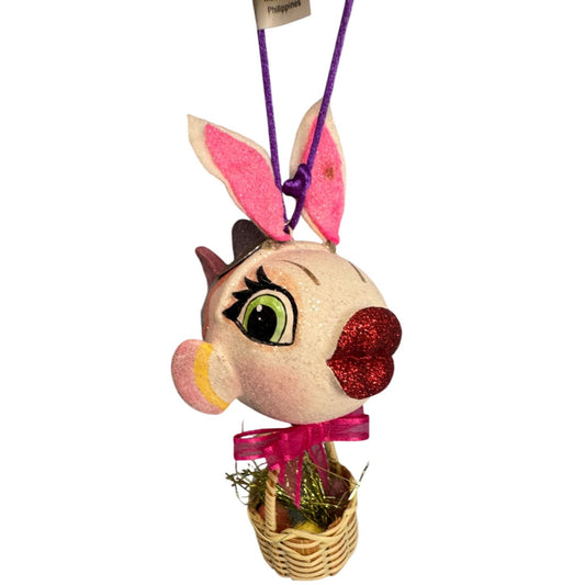 Kathrines Collection Fish Ornament Multicolor Paper-Mache 4 Inch Hanging