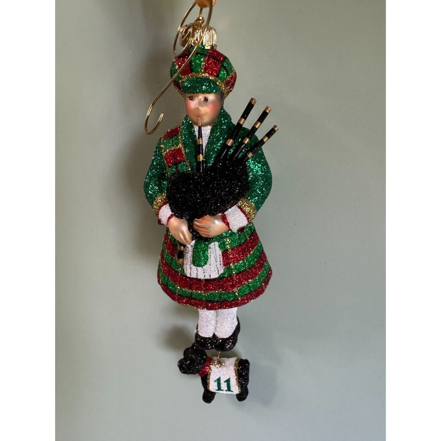 Reed & Barton 11 Pipers Piping 12 Days of Christmas Glass Ornament Boxed
