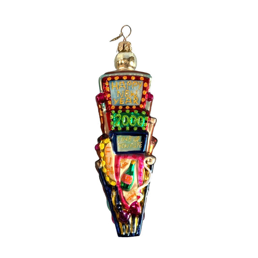 Christopher Radko Times Square New Years Eve Ornament 2000 6" Hand-Painted Glass Collectible
