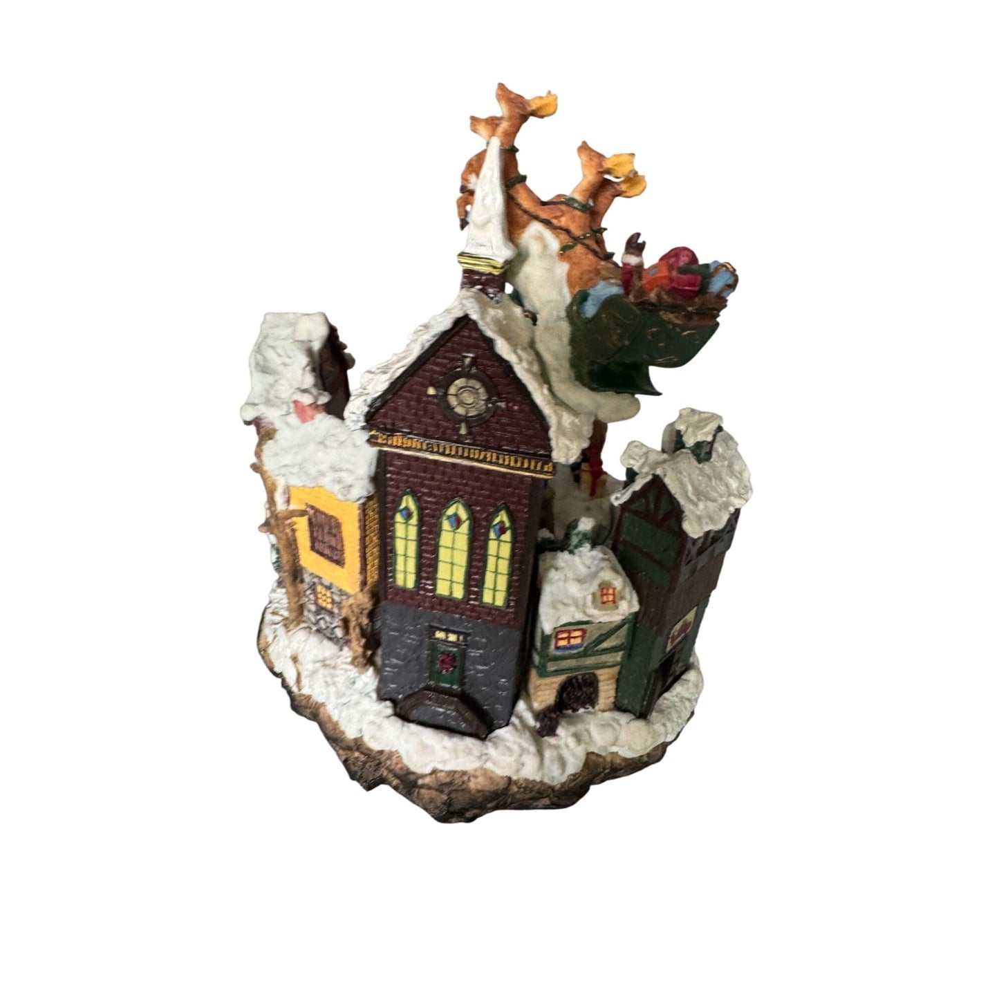 San Francisco Music Box Musical Lighted Animated Christmas Tree Scene 7.5" High Plays "We Wish You A Merry Christmas"
