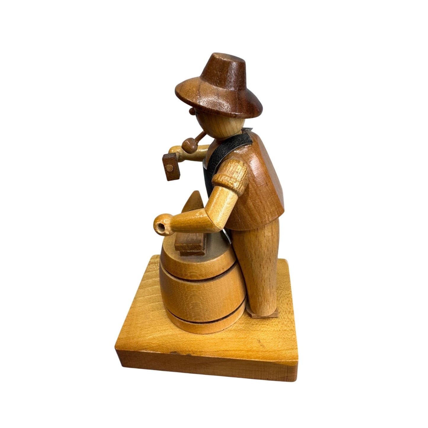 German Erzgebirge Blacksmith Smoker Wood Incense Figure GDR 6"