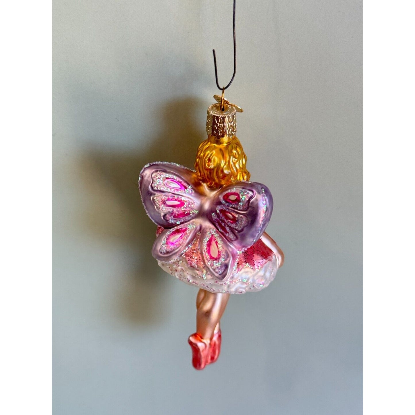 Old World Christmas Blown Glass Sugar Plum Fairy Ballerina Ornament  5" x 2 1/2"