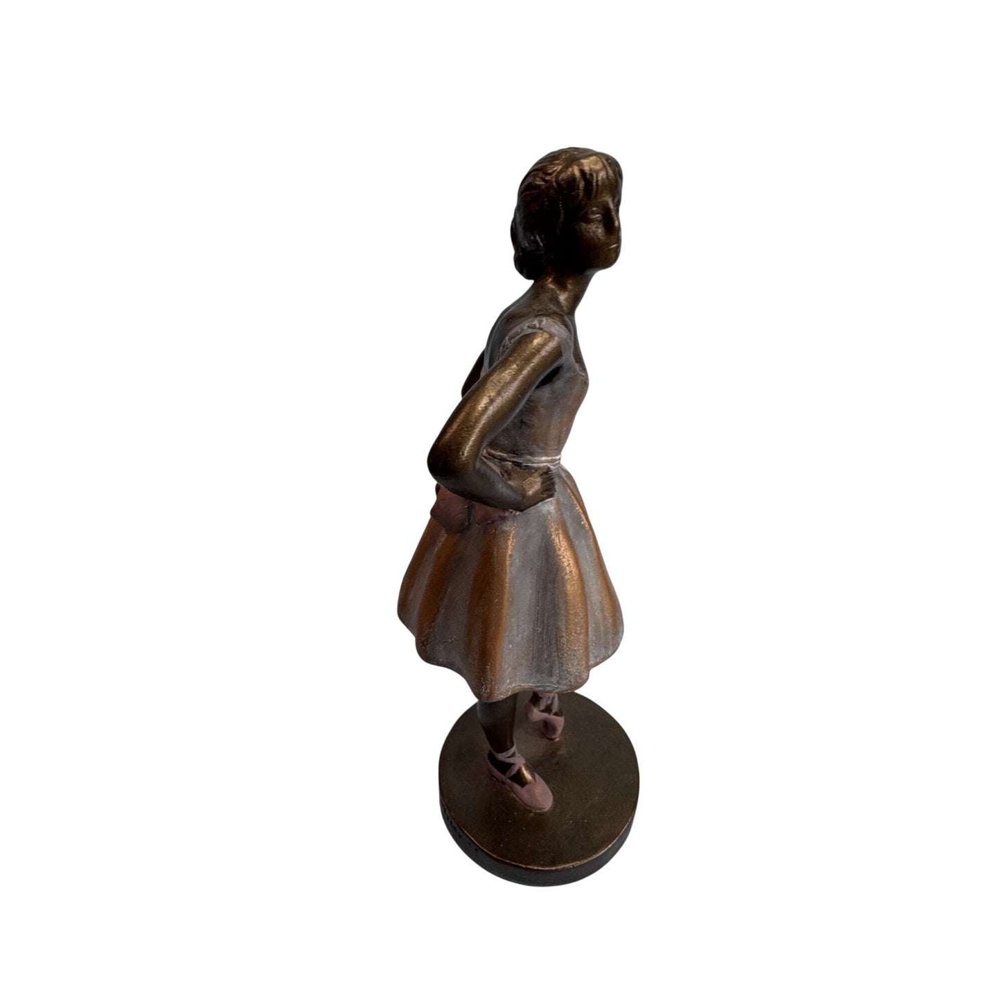 1995 Eylandekov Degas Dancer Figurine Bronze Finish Resin 8.5 Inch With Flipbook
