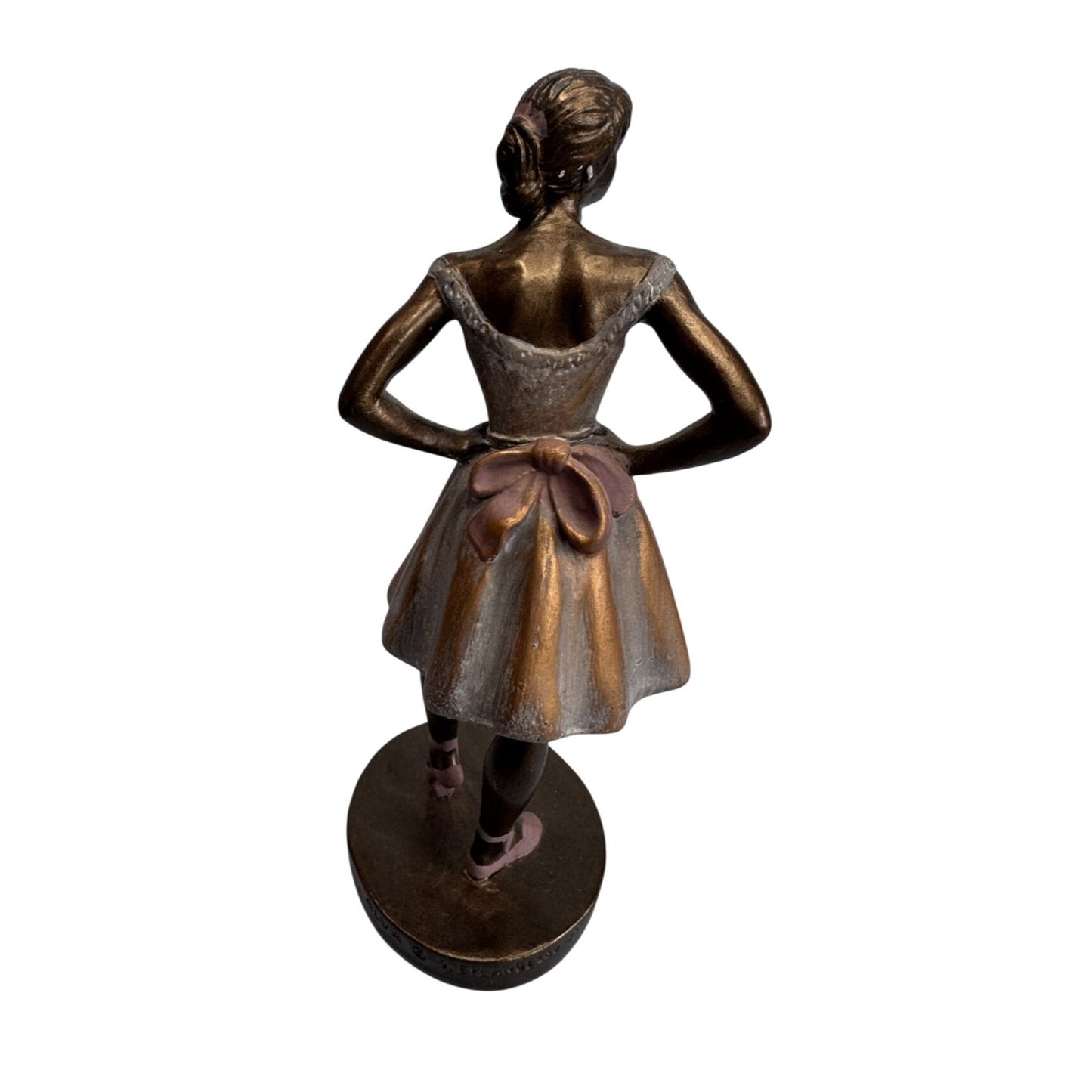 1995 Eylandekov Degas Dancer Figurine Bronze Finish Resin 8.5 Inch With Flipbook