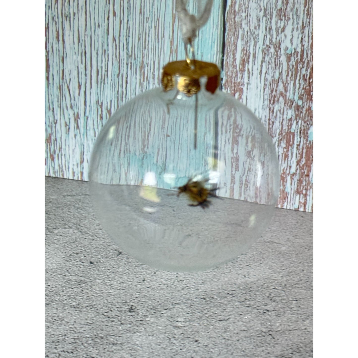 Glass Fishing Lure Ornaments With Wicker Basket - Set Of 2 2 3/4" & 3 1/4"