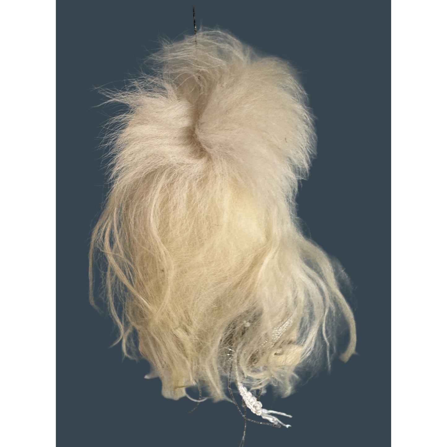 Marci Wolfe Father Frost Folk Art Santa Head Ornament Glass Eyes Spun Cotton Rare