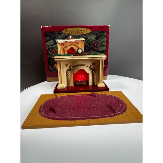 Hallmark Bearingers Of Victoria Circle Lighted Fireplace Display Base 1993