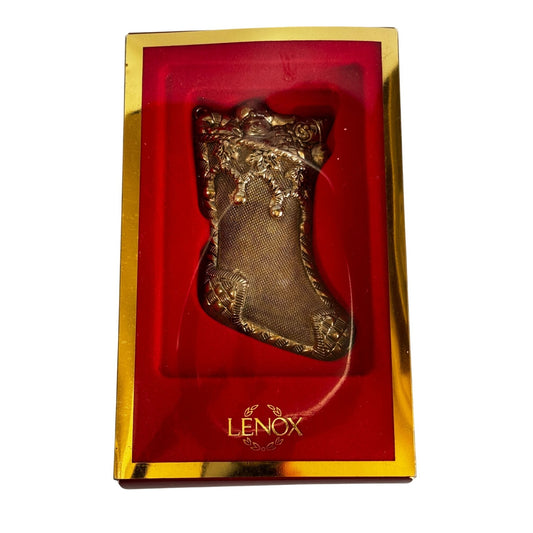 Lenox Holiday Stocking Silverplated Ornament 4 Inch With Box