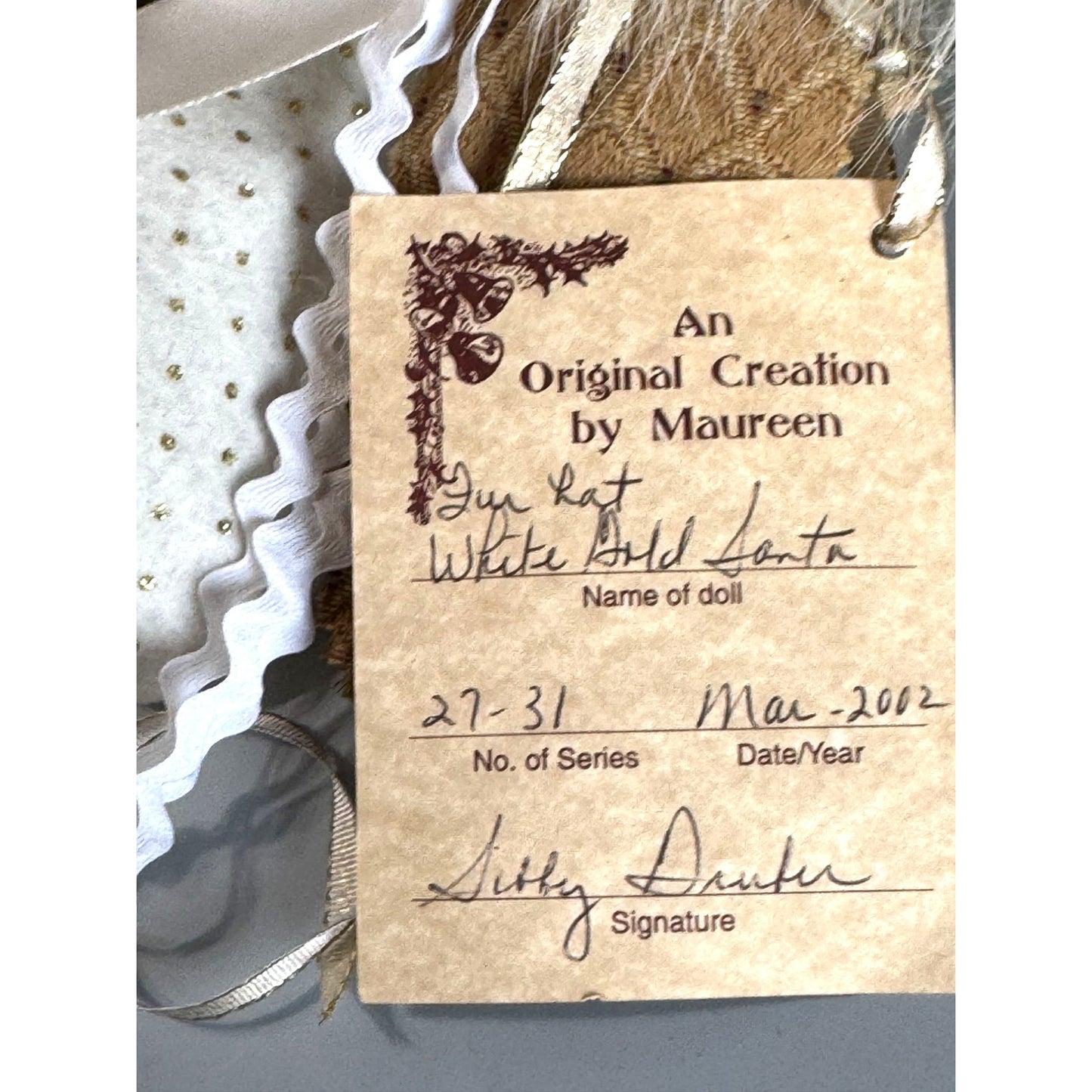 Maureen Kriegh St. Simons Santas Folk Art Santa Ornament Paper Mache Face 2002 9"