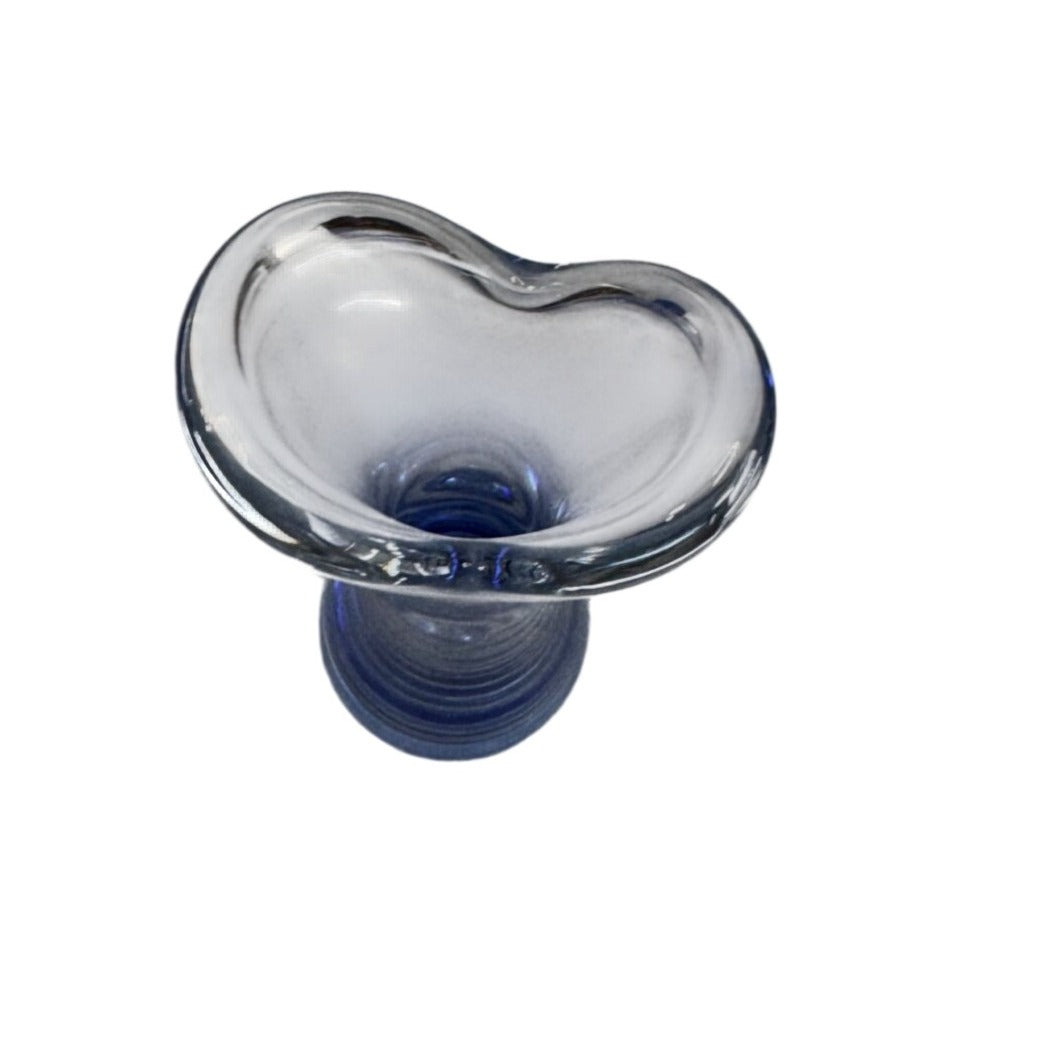 Vintage Vas Vitreum Sweden Cobalt Bubble Art Glass Bud Vase 10" Signed With Gift Box