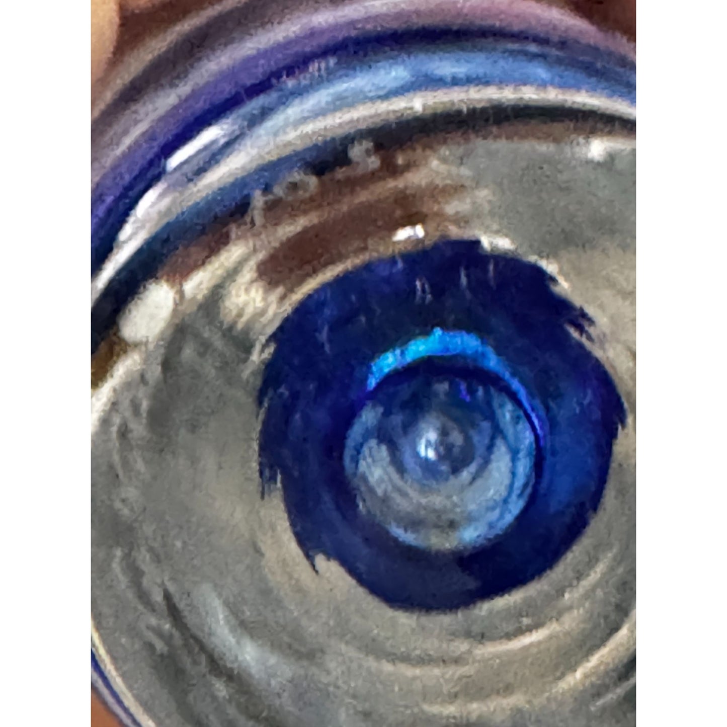 Vintage Vas Vitreum Sweden Cobalt Bubble Art Glass Bud Vase 10" Signed With Gift Box