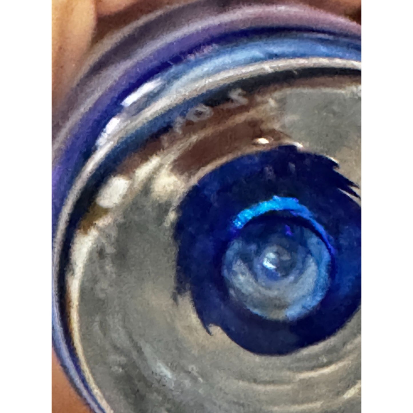 Vintage Vas Vitreum Sweden Cobalt Bubble Art Glass Bud Vase 10" Signed With Gift Box