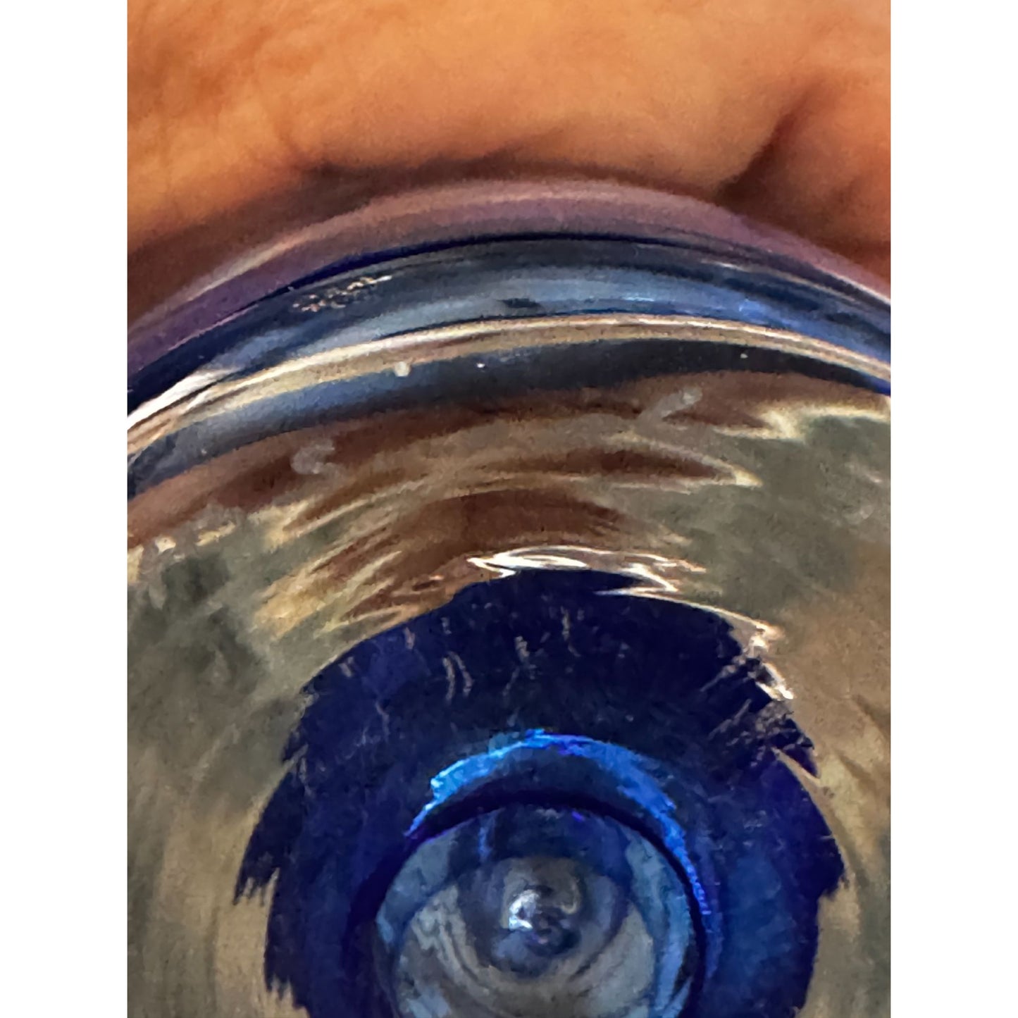 Vintage Vas Vitreum Sweden Cobalt Bubble Art Glass Bud Vase 10" Signed With Gift Box