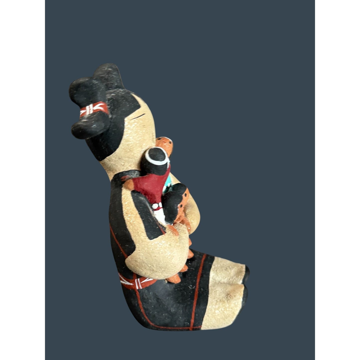 Margaret Quintana Native American Storyteller Pottery Figure 4 Children Signed 5 1/2"