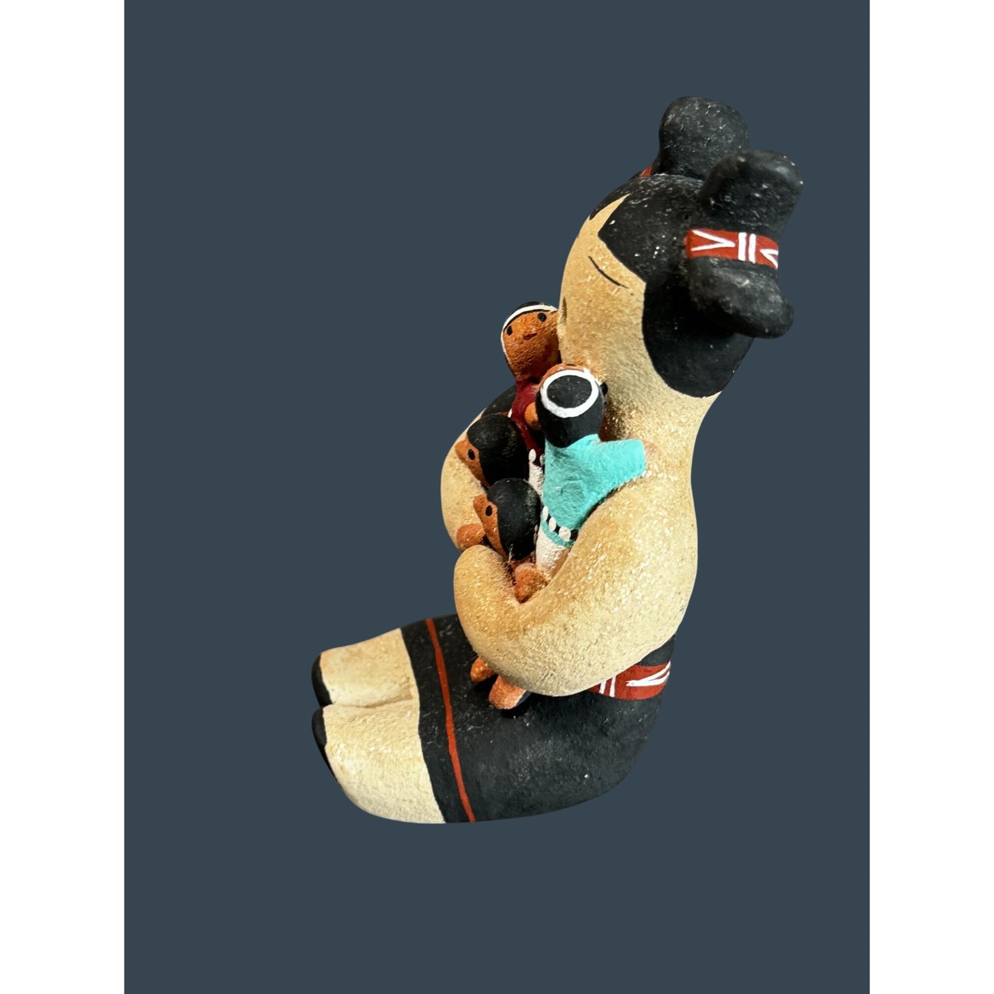 Margaret Quintana Native American Storyteller Pottery Figure 4 Children Signed 5 1/2"