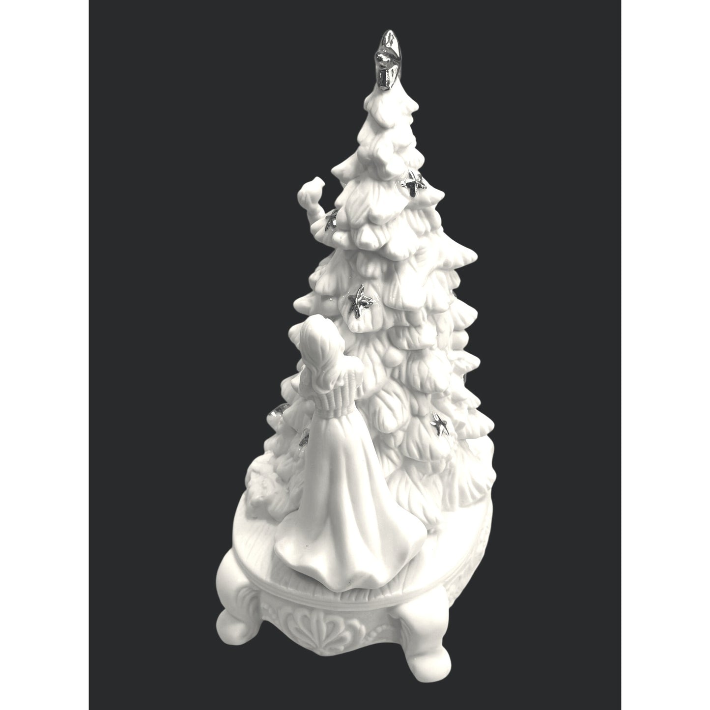 Lenox First Christmas Together Wind Up Musical Tree Couple Figurine 9.5"