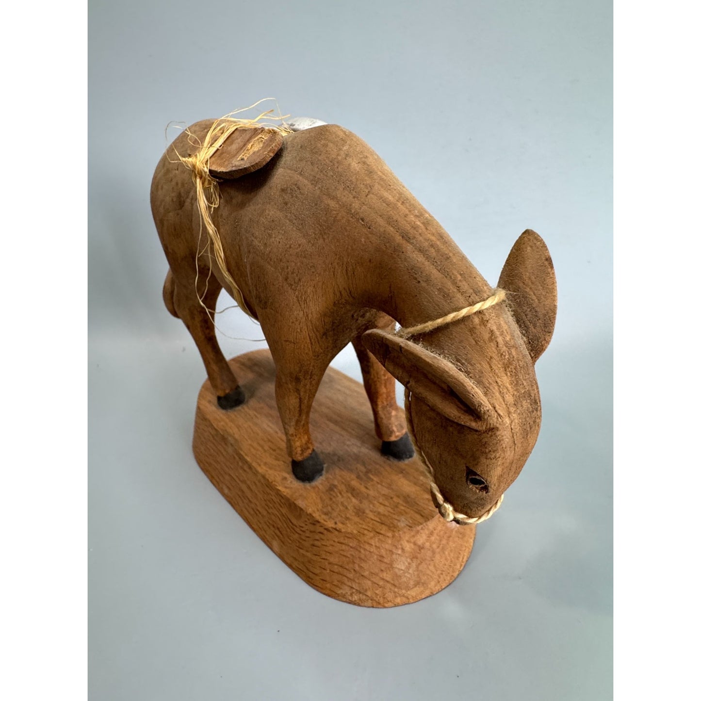 Elmer Groth Carved Wood Donkey Mule Folk Art Sculpture Davenport Iowa 1977 6"