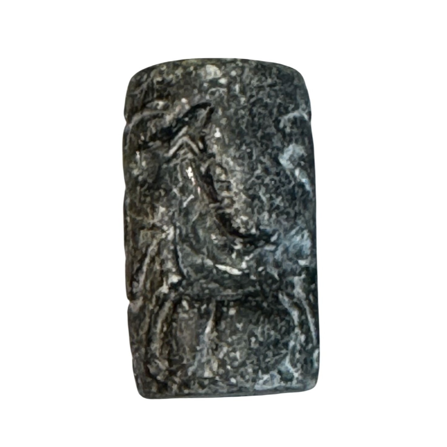 Antique Carved Stone Seal & Amulet Beads Indo-Persian Afghan Figures 7-Piece Lot