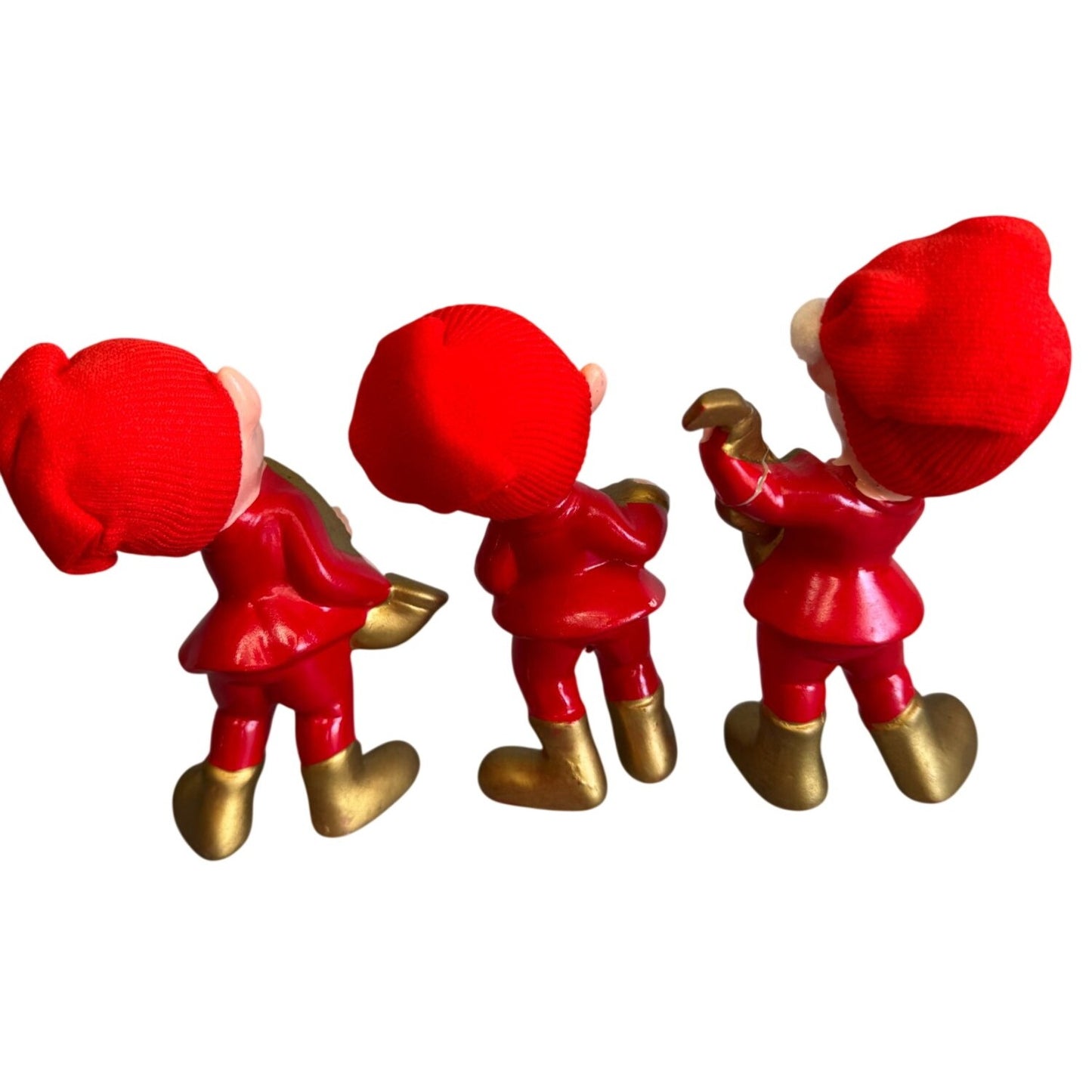 Vintage Inarco Japan Christmas Elf Figurines Set 3 Musicians 4 1/2"