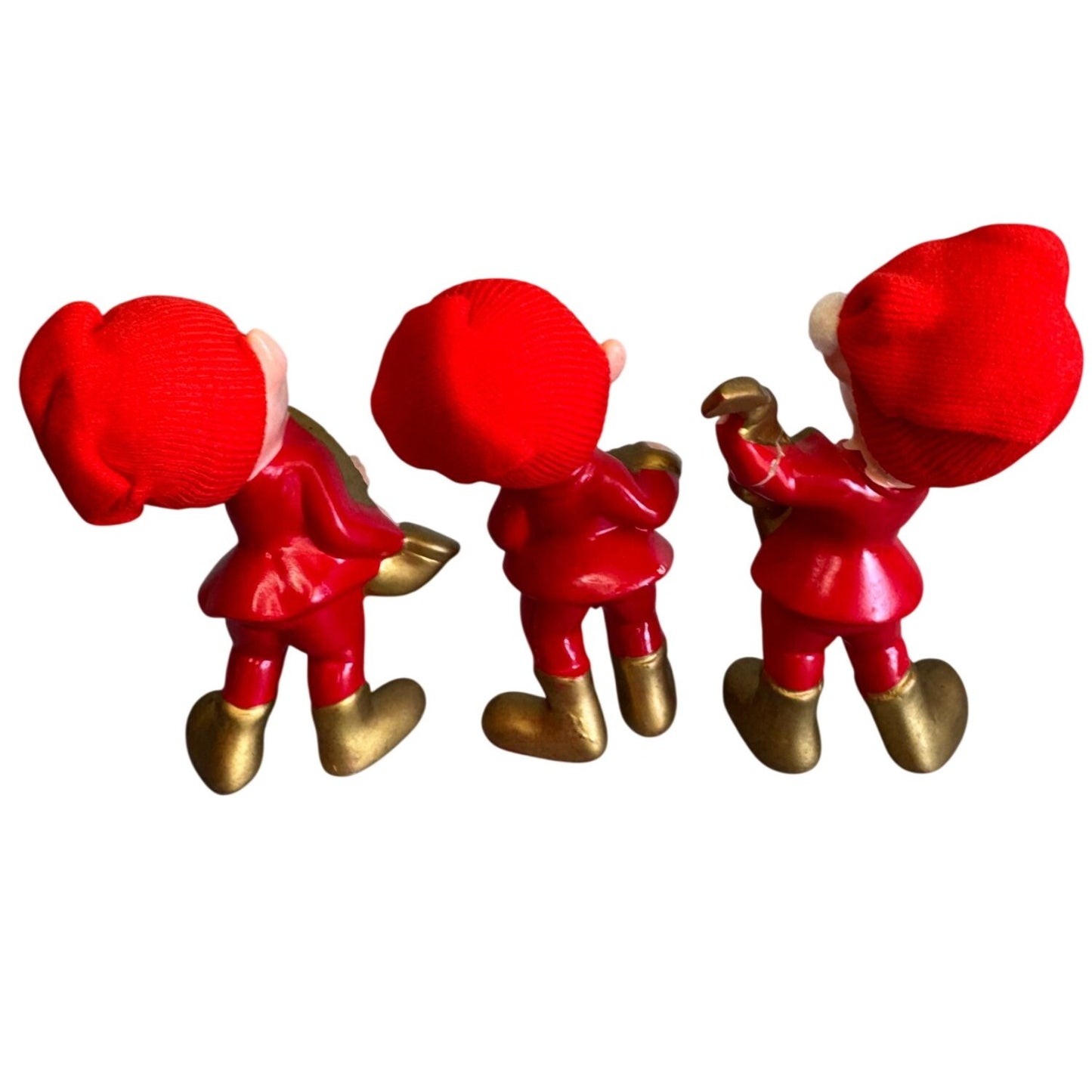 Vintage Inarco Japan Christmas Elf Figurines Set 3 Musicians 4 1/2"