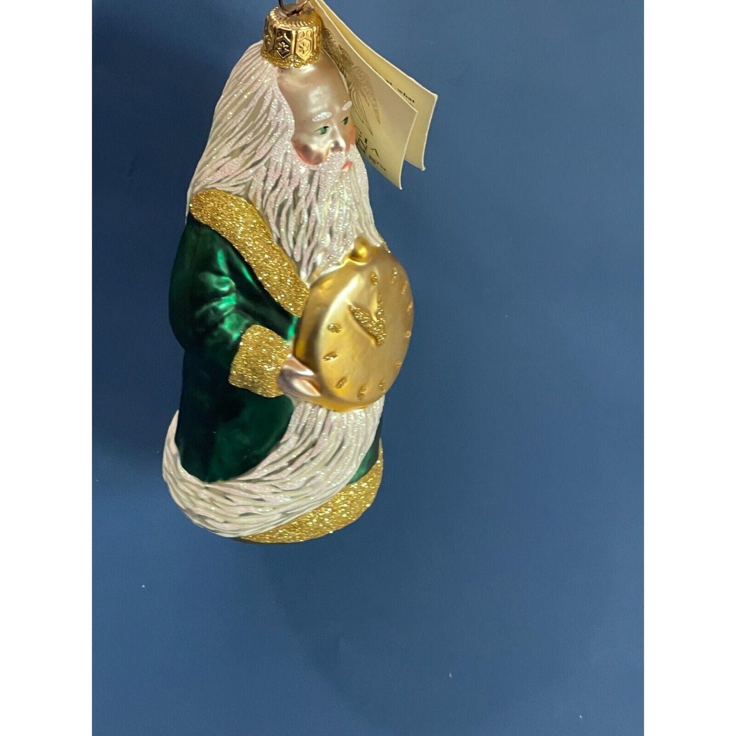 Patricia Breen "Round Midnight Santa" Blown Glass Ornament 5 3/4" 1996