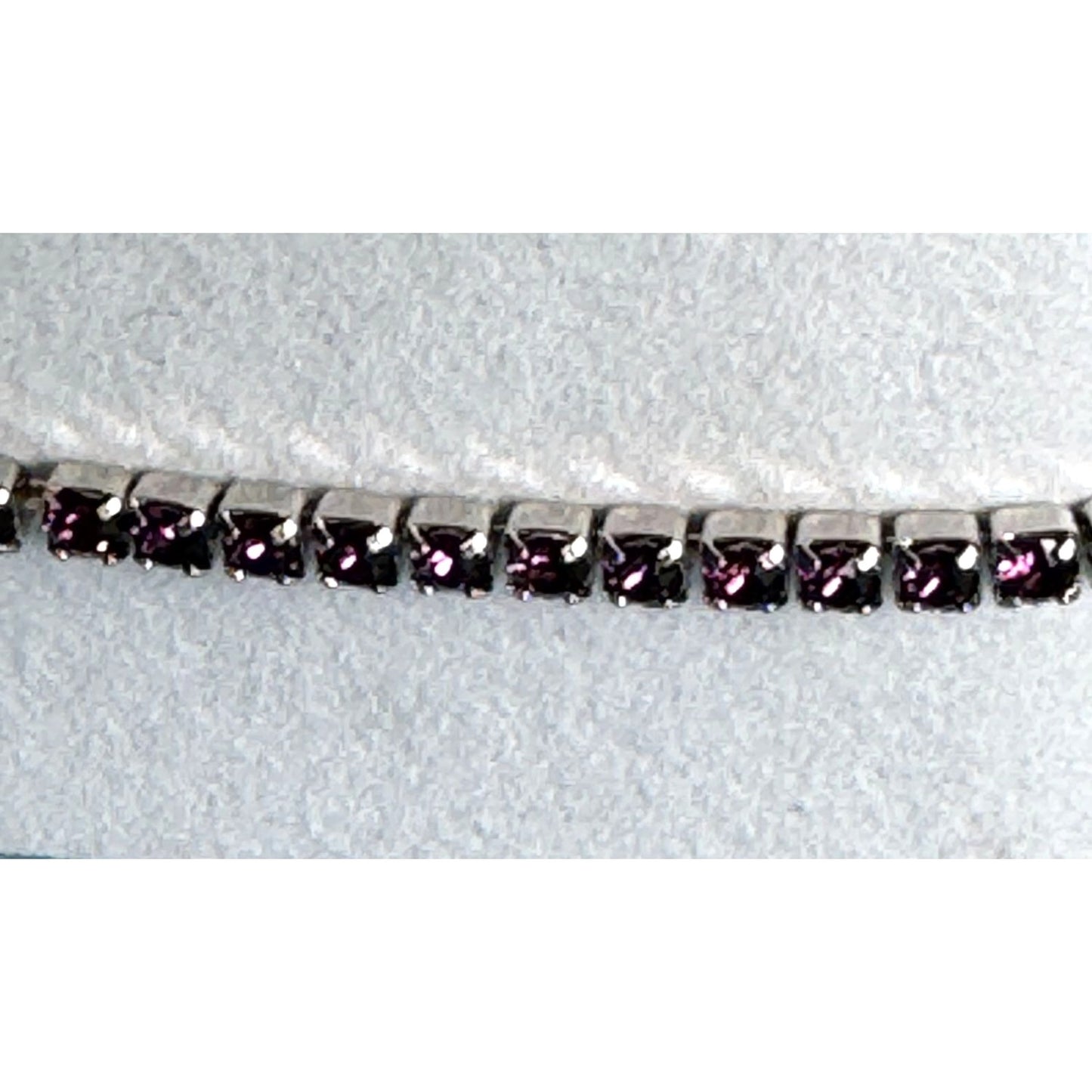 Oliver Weber Amethyst Swarovski Crystal Stretch Bracelet In Gift Box