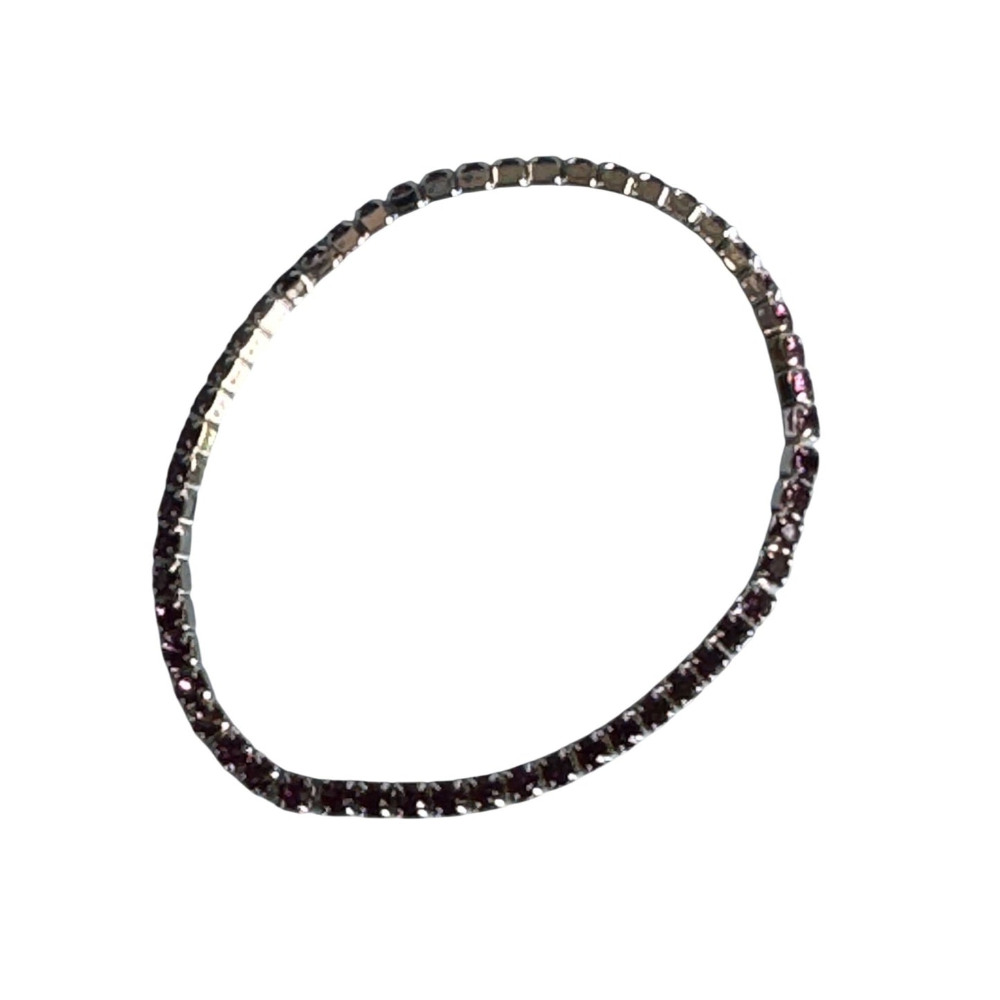 Oliver Weber Amethyst Swarovski Crystal Stretch Bracelet In Gift Box