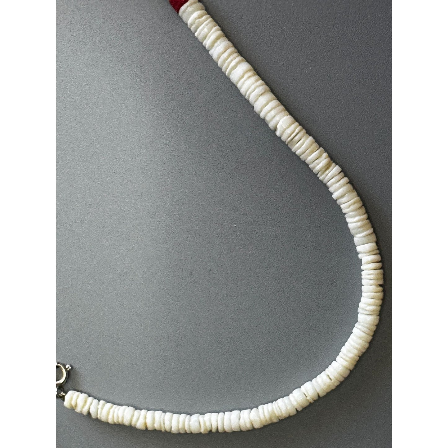 Vintage Spiny Oyster Shell Heishi Necklace Red Accents 16 Inches Southwestern