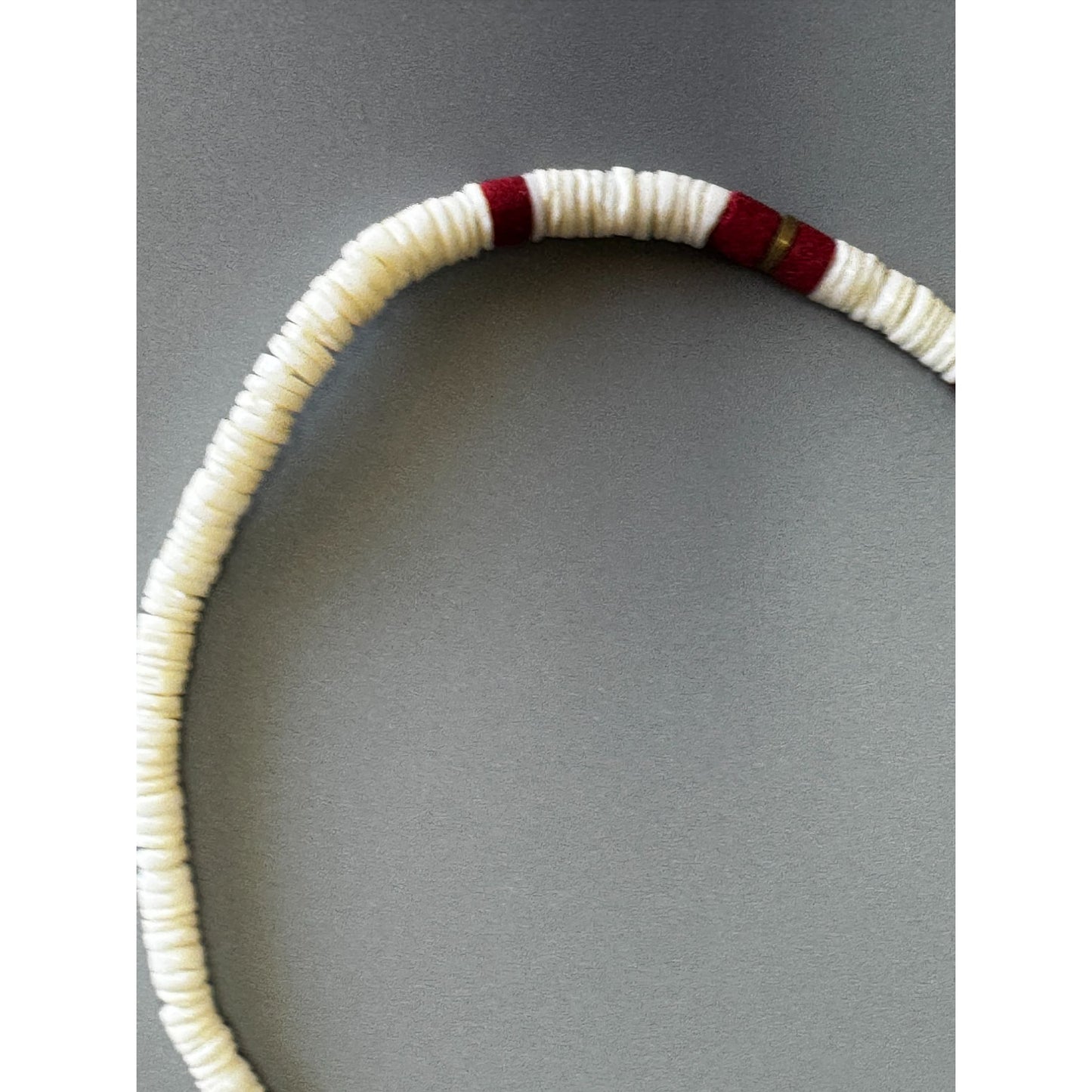 Vintage Spiny Oyster Shell Heishi Necklace Red Accents 16 Inches Southwestern