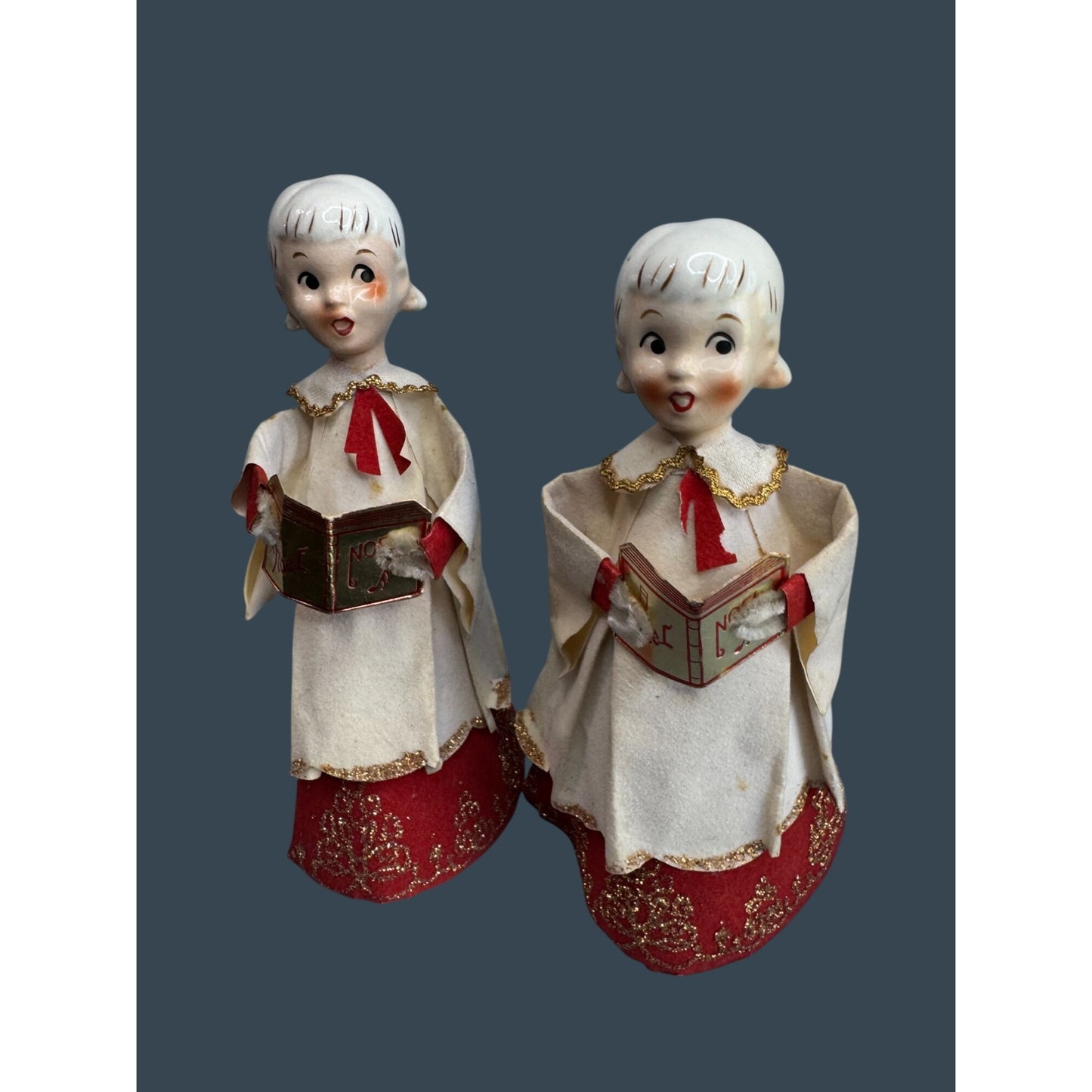 Holt Howard Choir Angels Cardboard Robes Japan Christmas Carolers 7 1/2" Pair
