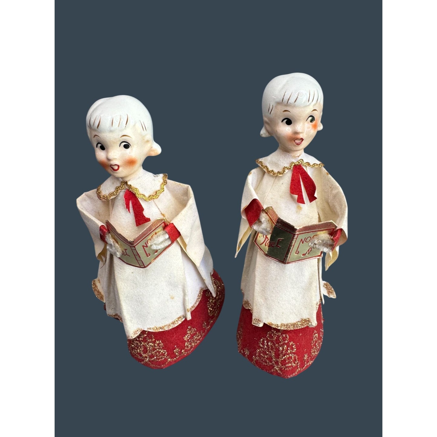Holt Howard Choir Angels Cardboard Robes Japan Christmas Carolers 7 1/2" Pair