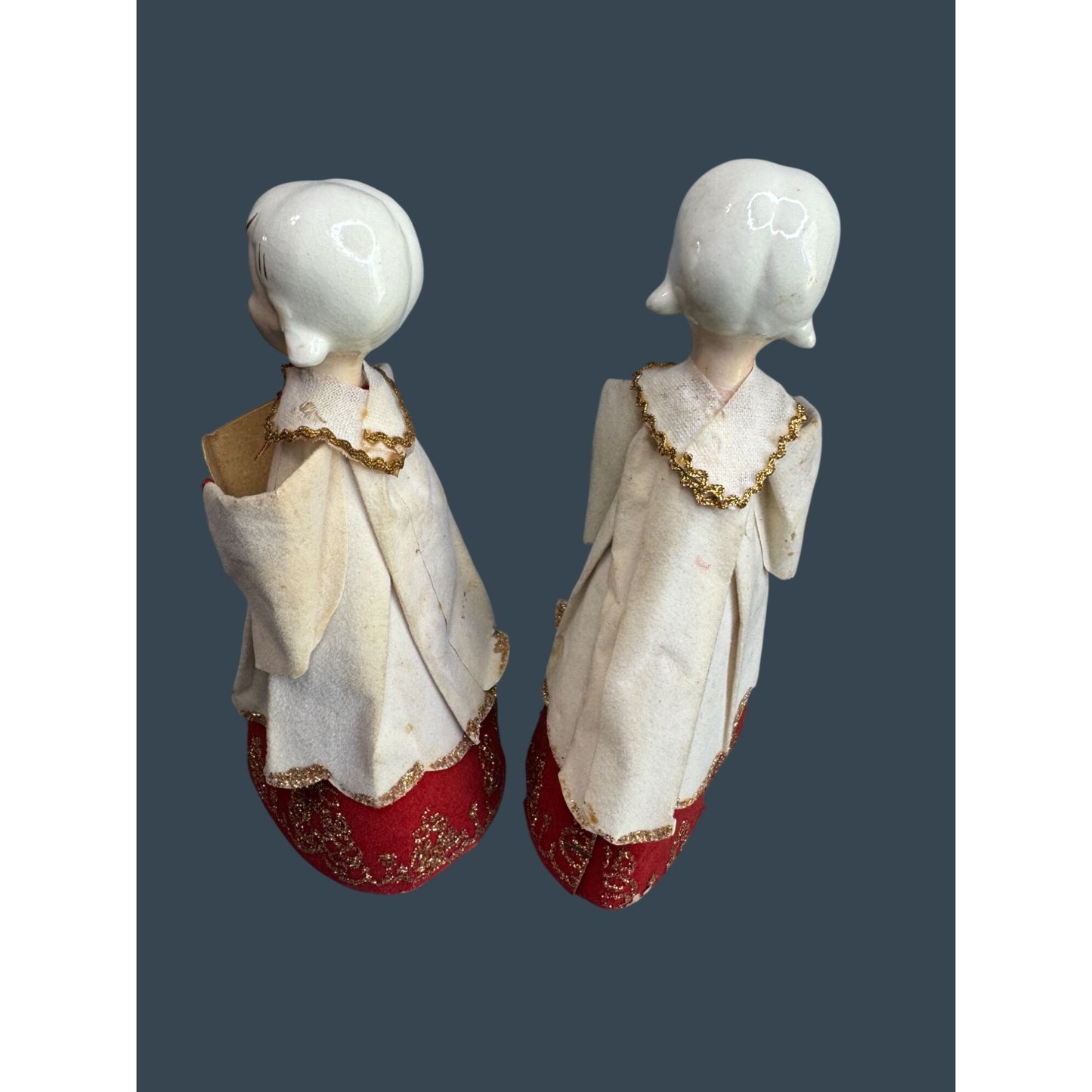 Holt Howard Choir Angels Cardboard Robes Japan Christmas Carolers 7 1/2" Pair